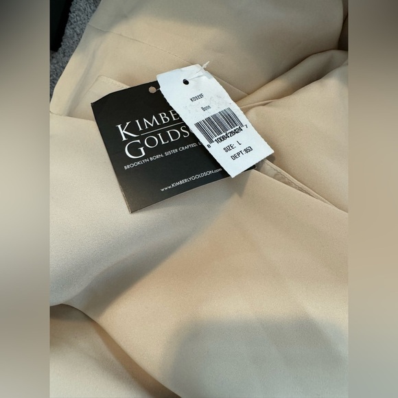 KIMBERLY GOLDSON LAUREL bone asymmetrical mini dress NWT - Picture 4 of 4